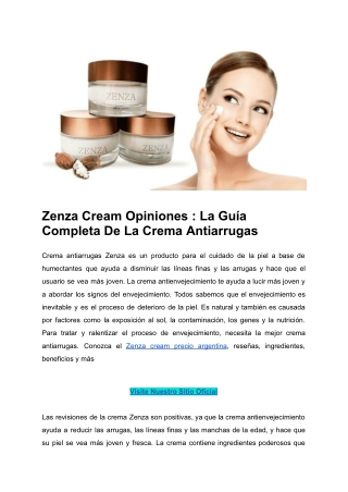 Zenza Cream Opiniones _ La Guía Completa De La Crema Antiarrugas