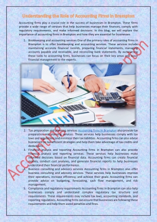 Understanding the Role of Accounting Firms in Brampton