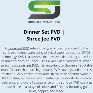 Dinner Set PVD  Shree Jee PVD