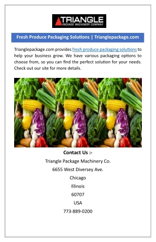 Fresh Produce Packaging Solutions | Trianglepackage.com