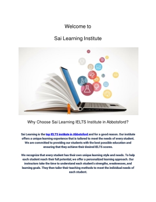 Why Choose Sai Learning IELTS Institute in Abbotsford