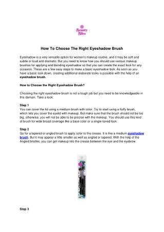 How To Choose The Right Eyeshadow Brush