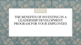 The Benefits Of Investing In A Leadership Development Program For Your Employees