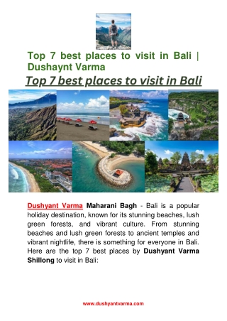 top 7 best places to visit in Bali _ Dushaynt Varma