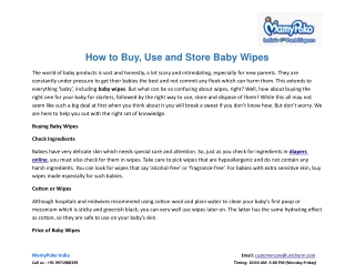 How to Buy, Use and Store Baby Wipes