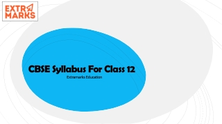 CBSE Syllabus For Class 12