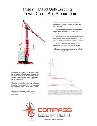 Potain HDT80 Self-Erecting Tower Crane Site Preparation