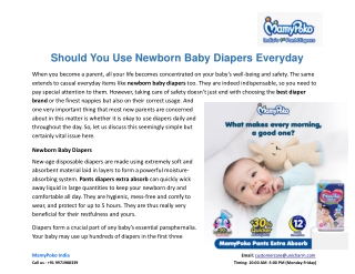Should You Use Newborn Baby Diapers Everyday