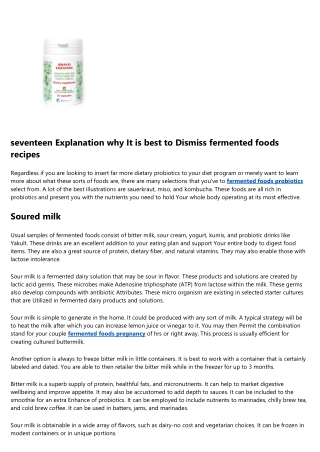The Best Kept Secrets About fermented foods