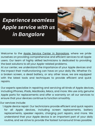 Get Expert Apple Service in Bangalore with Apple Service Center