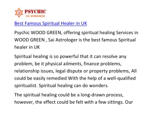 Best Famous Spiritual Healer in UK