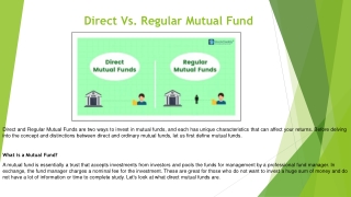 Direct Vs Regular Mutal Fund