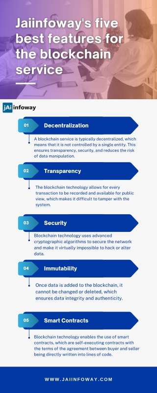 Jaiinfoway's five best features for the blockchain service