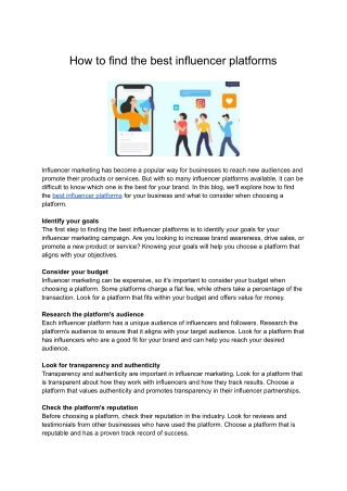 How to find the best influencer platforms