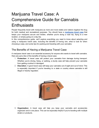 Marijuana Travel Case_ A Comprehensive Guide for Cannabis Enthusiasts