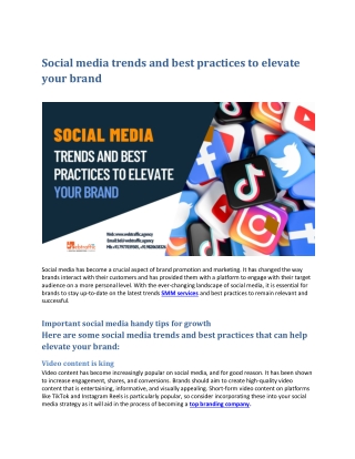 Social media trends and best practices to elevate your brand (1)