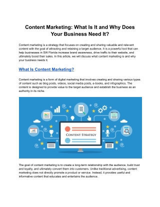 Content Marketing: What Is It and Why Does Your Business Need It?