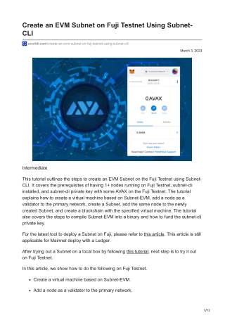 scortik.com-Create an EVM Subnet on Fuji Testnet Using Subnet-CLI