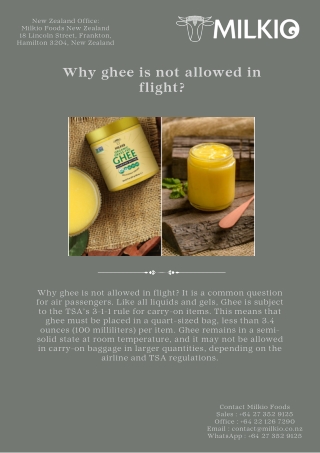 why ghee is not allowed in flight