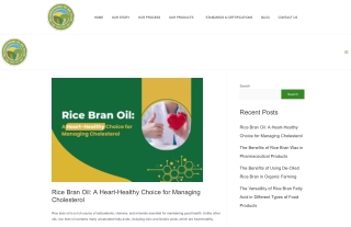 Rice Bran Oil: A Heart-Healthy Choice for Managing Cholesterol