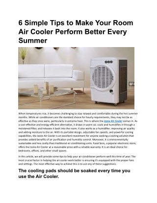 6 Simple Tips to Make Your Room Air Cooler Perform Better Every Summer