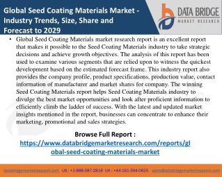 Seed Coating Materials Market- Agricultural & Animal feed