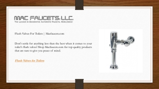 Flush Valves For Toilets | Macfaucets.com