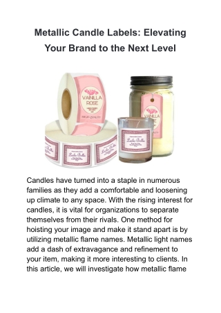 Metallic Candle Labels_ Elevating Your Brand to the Next Level