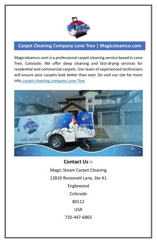 Carpet Cleaning Company Lone Tree | Magicsteamco.com