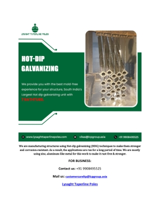 Premium hot dip galvanizing services in India