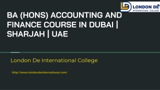 Best BA Hons Accounting and Finance in Sharjah