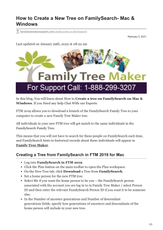 How to Create a New Tree on FamilySearch- Mac amp Windows