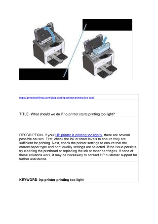 What should we do if hp printer starts printing too light?