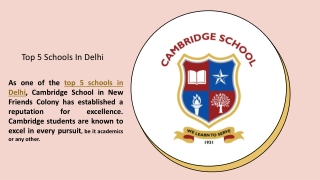 Top 5 Schools In Delhi