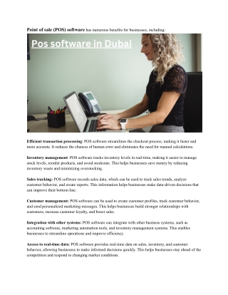 Pos software in Dubai