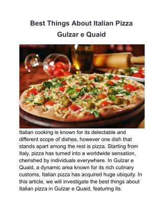 Best Things About Italian Pizza Gulzar e Quaid