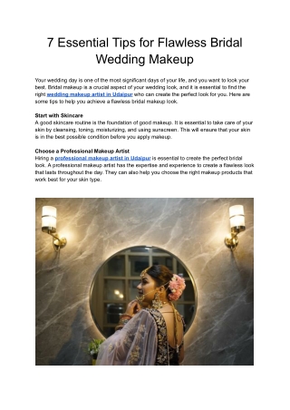 7 Essential Tips for Flawless Bridal Wedding Makeup