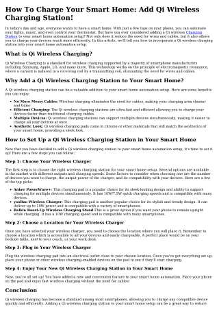 How To Charge Your Smart Home Add Qi Wireless Charging Station