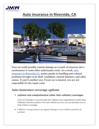 Get Comprehensive Auto Insurance Coverage in Riverside, CA