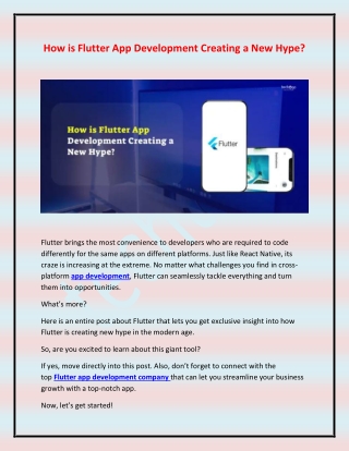 How is Flutter App Development Creating a New Hype