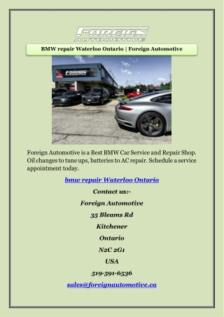 BMW repair Waterloo Ontario | Foreign Automotive