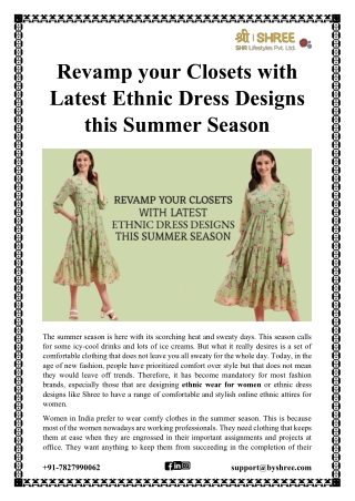 Revamp your Closets with Latest Ethnic Dress Designs this Summer Season