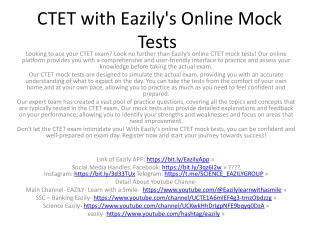 CTET with Eazily's Online Mock Tests