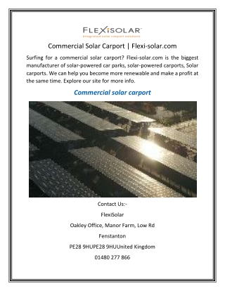 Commercial Solar Carport  Flexi-solar