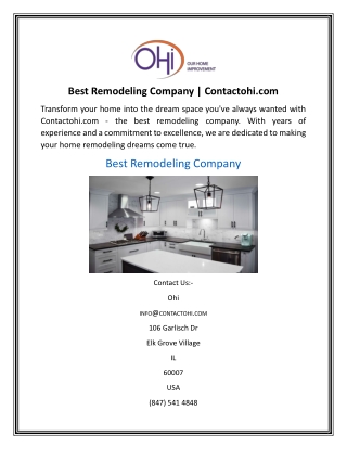 Best Remodeling Company  Contactohi.com