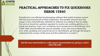 Easy method to fix QuickBooks Error 15240