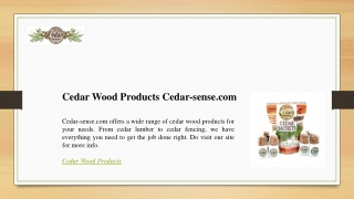 Cedar Wood Products Cedar-sense.com