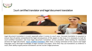 Court certified translator and legal document translation