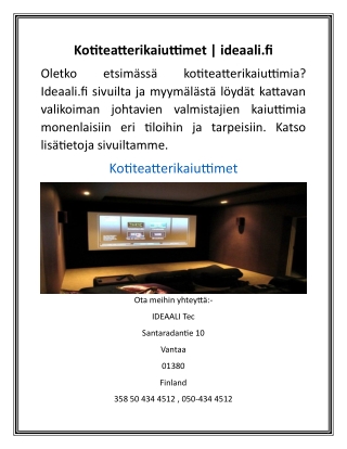 Kotiteatterikaiuttimet  ideaali.fi