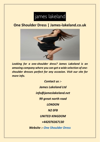 One Shoulder Dress  James lakeland co uk